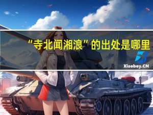 “寺北闻湘浪”的出处是哪里