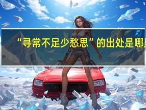 “寻常不足少愁思”的出处是哪里