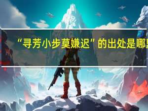 “寻芳小步莫嫌迟”的出处是哪里