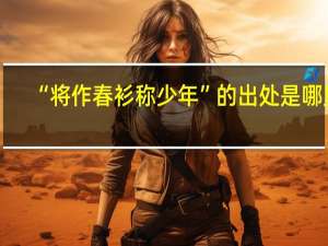 “将作春衫称少年”的出处是哪里
