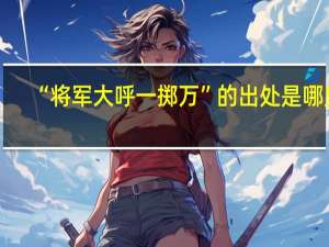 “将军大呼一掷万”的出处是哪里