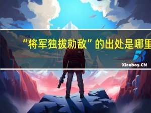 “将军独拔勍敌”的出处是哪里