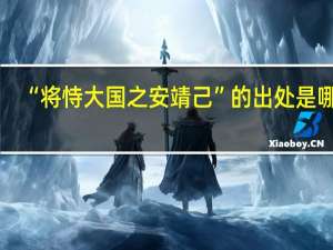 “将恃大国之安靖己”的出处是哪里