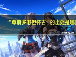 “尊前多暇但怀古”的出处是哪里