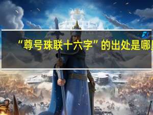 “尊号珠联十六字”的出处是哪里