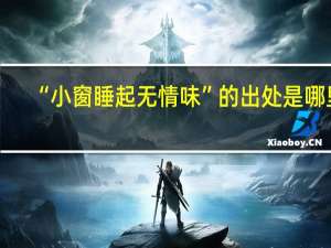 “小窗睡起无情味”的出处是哪里