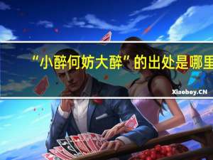 “小醉何妨大醉”的出处是哪里