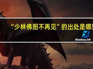 “少林佛图不再见”的出处是哪里