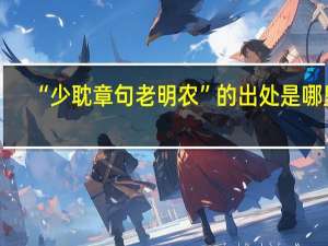 “少耽章句老明农”的出处是哪里