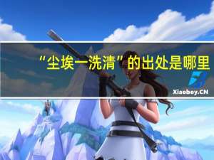 “尘埃一洗清”的出处是哪里