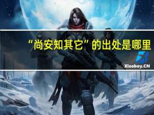 “尚安知其它”的出处是哪里