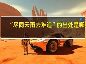 “尽同云雨去难追”的出处是哪里