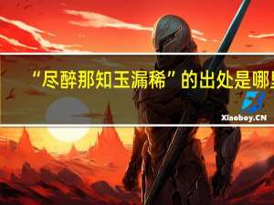 “尽醉那知玉漏稀”的出处是哪里