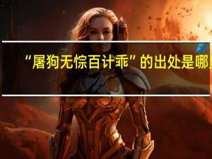 “屠狗无悰百计乖”的出处是哪里