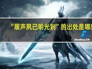 “履声夙已明光到”的出处是哪里