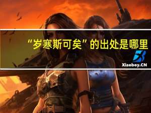 “岁寒斯可矣”的出处是哪里