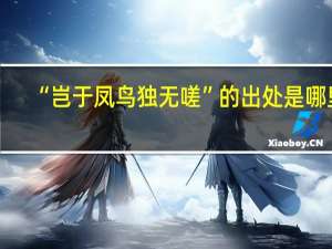 “岂于凤鸟独无嗟”的出处是哪里