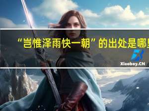 “岂惟泽雨快一朝”的出处是哪里