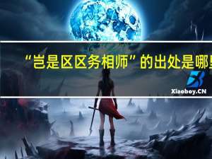 “岂是区区务相师”的出处是哪里