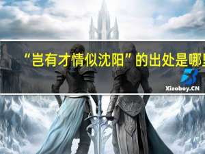 “岂有才情似沈阳”的出处是哪里