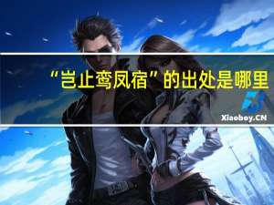 “岂止鸾凤宿”的出处是哪里