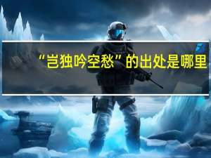 “岂独吟空愁”的出处是哪里