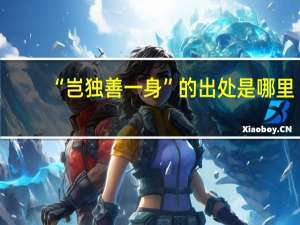 “岂独善一身”的出处是哪里