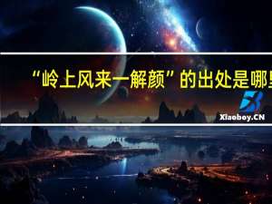 “岭上风来一解颜”的出处是哪里