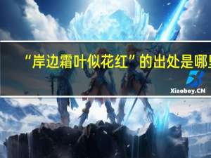 “岸边霜叶似花红”的出处是哪里