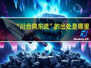 “川合向东流”的出处是哪里