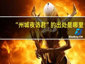 “州城夜访君”的出处是哪里