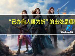 “已办向人腰为折”的出处是哪里