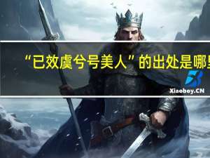 “已效虞兮号美人”的出处是哪里