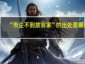 “市尘不到放翁家”的出处是哪里