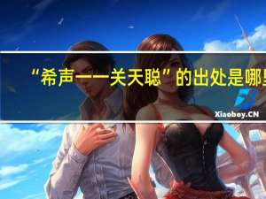 “希声一一关天聪”的出处是哪里