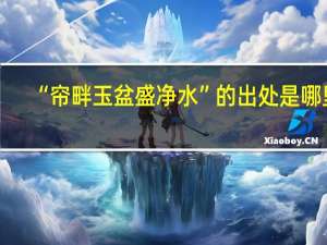 “帘畔玉盆盛净水”的出处是哪里