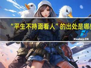 “平生不持面看人”的出处是哪里