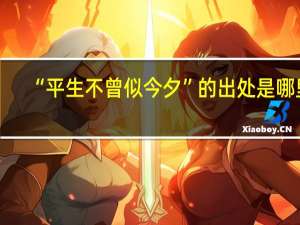 “平生不曾似今夕”的出处是哪里
