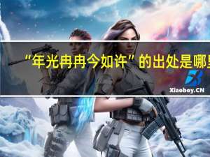 “年光冉冉今如许”的出处是哪里