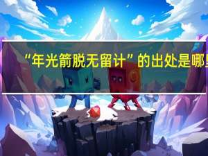“年光箭脱无留计”的出处是哪里