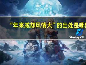 “年来减却风情大”的出处是哪里