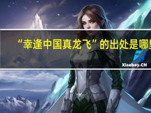 “幸逢中国真龙飞”的出处是哪里