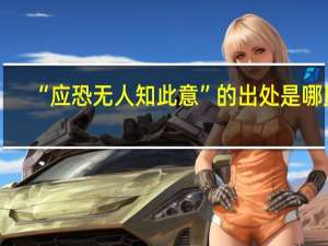 “应恐无人知此意”的出处是哪里