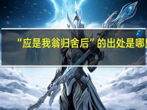 “应是我翁归舍后”的出处是哪里