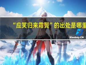 “应笑归来霜鬓”的出处是哪里