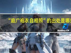 “庭广袍衣自相照”的出处是哪里
