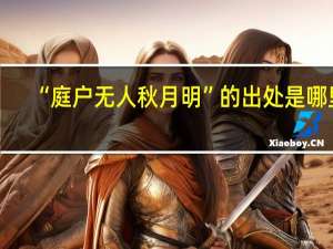 “庭户无人秋月明”的出处是哪里