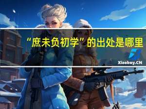 “庶未负初学”的出处是哪里
