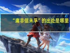 “庸非信未孚”的出处是哪里