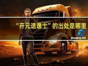 “开元遗逸士”的出处是哪里